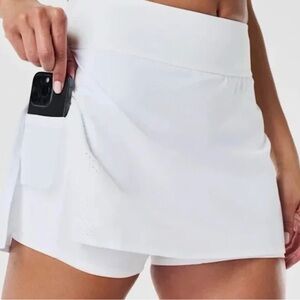 SPANX White Active Skort with Built-In Shorts